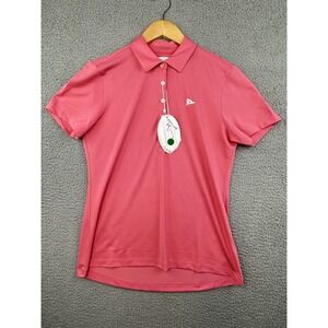 Greg Norman Golf Polo Shirt Women Medium Pink Play Dry Performance Stretch NWT